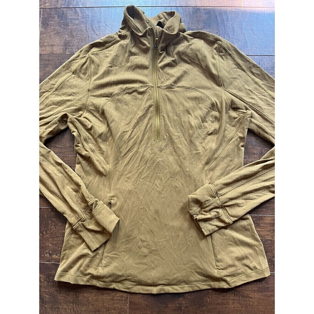 Lululemon Pull Over 1/2 Zip Long Sleeve Active Light Weight Running Shirt Sz 12